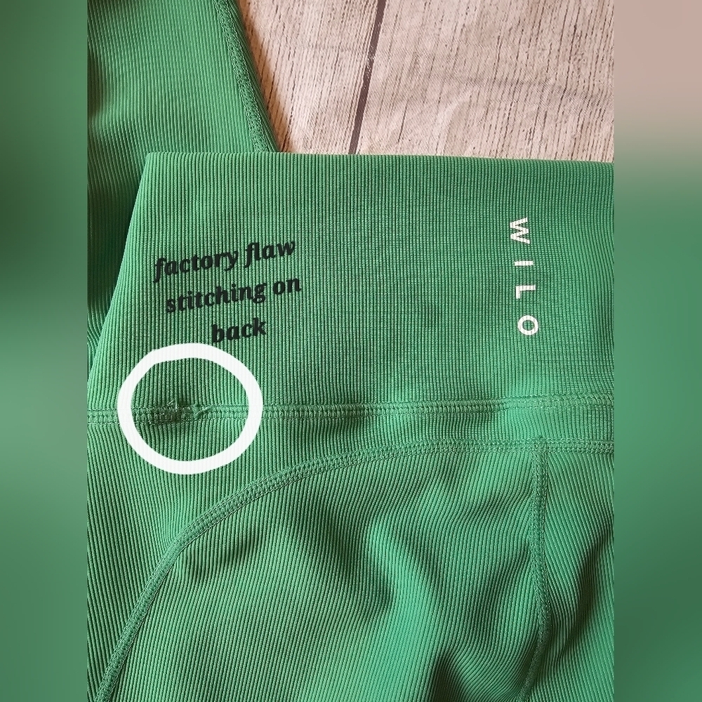 Wilo The Label Size Large Ribbed High Rise 7/8 Leggings Apple Green Activewear - Picture 6 of 9
